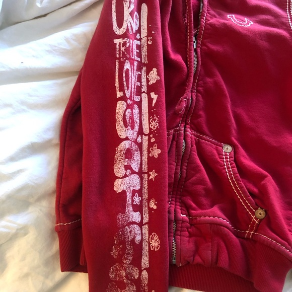 Woman’s True Religion Hoody- red - size Medium- lightly worn - Picture 4 of 8